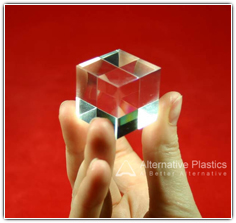 Clear plastic block