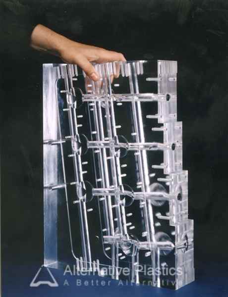 Emulsion plate machined from clear cast acrylic block