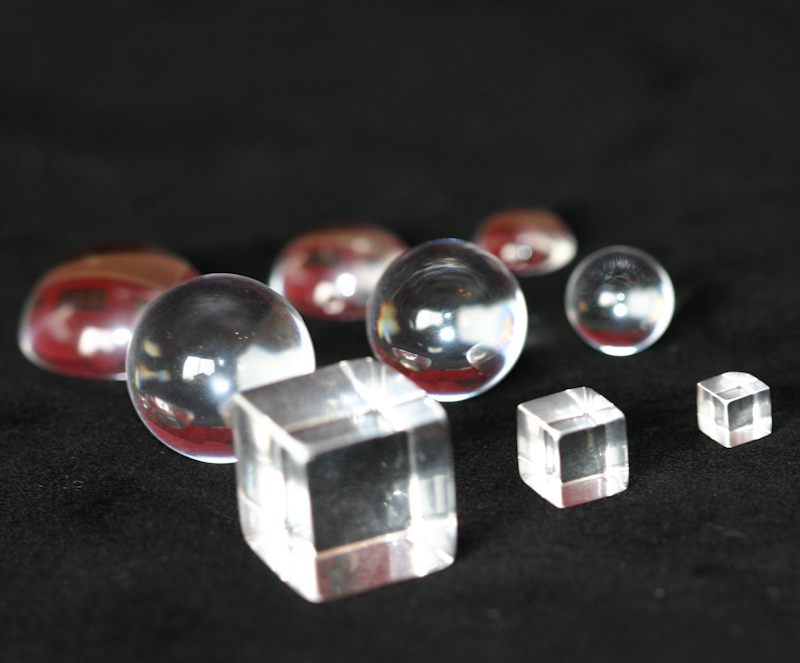 acylic balls, cubes and half balls